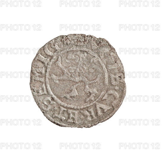 szelag, Gotard Kettler (Duke of Courland and Semigallia; 1561–1587), emblems, Kettlers (family), monogram under a crown (iconographic), Kettler (coat of arms), monograms, Lion of Courland (coat of arms). Obverse: Crowned monogram composed of the letters SA inscribed in the Kettler family coat of arms (cauldron hook). Above the date numeral 76. In the rim, between the borders, an inscription beginning with a circle MONE.NO, GENTE Rw. Lion of Courland. In the rim between the borders an inscription beginning with a rosette, IS.CVR.ET.SEMIG, 1576. Duchy of Courland and Semigallia, Mitawa; coin, weight 0.85 g, axis 130°.