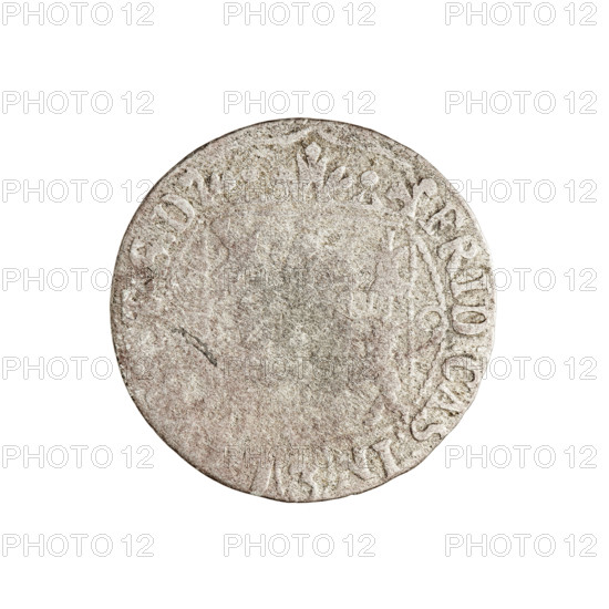 One and a half; Fryderyk Kazimierz Kettler (Duke of Courland and Semigallia; 1682–1698); Kettlers (family). Obverse: under the ducal mitre a six-field coat of arms shield; on both sides of the shield date numerals. Rim inscription (divided by the mitre) including the legend fragment 'FRID:CAS:IN...T:S:D'. Reverse: royal orb with a cross; lower part of the orb bears the numerals 24. Rim inscription (divided by a cross) reading 'IOH:III:DGREX.POL.' and date 1689. Duchy of Courland and Semigallia, Mitawa; coin; weight 1.06 g; axis 180°. Rarity R6.