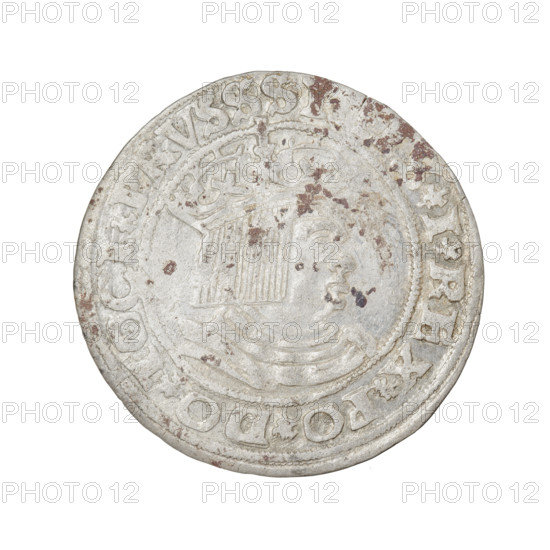 Prussian grosz, Sigismund I the Old (King of Poland; 1506–1548). Coin (grosz), 1528, Torun, Poland. Obverse: crowned male bust in profile turned to the right, inscription in rim between pearl borders: SIGIS.I.REX.PO.DO.TOCI.PRVSS. Reverse: the Eagle of Royal Prussia, inscription in rim between pearl borders: .GROSS.COMV.TERR.PRVSS. Subjects/emblems: eagles, Polish coins, Jagiellonian dynasty, emblems, Eagle (emblem), royal bust; iconography of Sigismund I the Old (1467–1548).