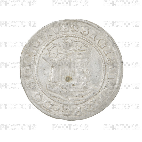 Prussian grosz, Sigismund I the Old (King of Poland; 1506–1548). Obverse: Crowned male bust in profile turned to the right; in the rim between pearly borders an inscription: .SIGIS.I.REX.PO.DO.TOCI.PR. Reverse: Eagle of Royal Prussia; in the rim between the pearl borders the inscription: .GROSS.COMV.TERR.PRVSS.15Z9. 1529, Torun, Poland. Coin; diameter 22.8–23.0 mm; weight 2.02 g. R8 (rarity). Subjects/ motifs: eagles, coats of arms; Jagiellon dynasty.