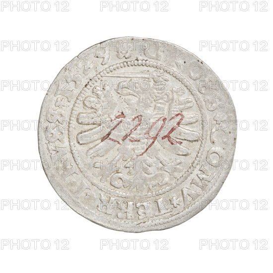 Prussian grosz, Sigismund I the Old (King of Poland; 1506–1548). Obverse: Crowned male bust in profile turned to the right; in the rim between pearl borders the inscription '.SIGIS.I.REX.PO.DO.TOCI.PR'. Reverse: Eagle of Royal Prussia; in the rim between pearl borders the inscription '.GROSS.COMV.TERR.PRVSS.15Z9'. Dated 1529. Mint: Torun, Poland. Coin; diameter 22.8–23.0 mm; weight 2.02 g. R8 (rarity). Subjects/features: eagles, Jagiellon dynasty, coats of arms.