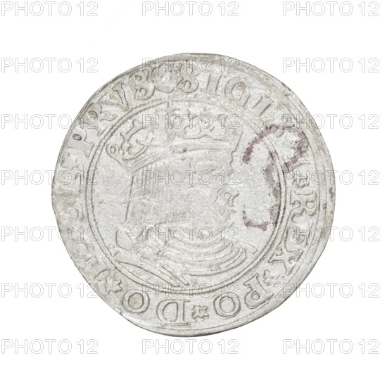 Prussian grosz, Sigismund I the Old (King of Poland; 1506–1548). Obv.: Crowned male bust in profile turned to the right; in the rim between the pearl borders inscription: .SIGIS.I.REX.PO.DO.TOCI.PRVS. Rev.: The Eagle of Royal Prussia; in the rim between the pearl borders inscription: .GROSS.COMV.TERR.PRVSS.1530. Date: 1530. Place: Torun, Poland. Type: coin. Diameter: 22.4–22.5 mm. Weight: 1.85 g. Subjects/attributes: eagles; coats of arms; royal bust; male busts; Jagiellonians (dynasty); inscriptions.