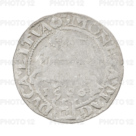 Lithuanian grosz, Sigismund I the Old (King of Poland; 1506–1548). Obverse: Polish eagle with a crown; in the rim between pearl-shaped borders an inscription: I, ISMVxPxREXxP, MxD, LITV. Reverse: Pogon turned left, below the year 1536; in the rim between pearl-shaped borders an inscription, divided at the bottom by the Column coat of arms: . MONETA.MAG - DVCA.LITVA, 1536. Jagiellon dynasty emblems (Eagle, Pogon). Grand Duchy of Lithuania. Coin (Polish), diameter 25.6–26.3 mm, weight 2.32 g.