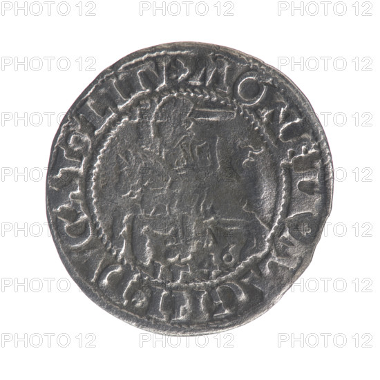 Lithuanian half-grosz, Sigismund II Augustus (King of Poland; 1544–1572). Obverse: Polish Eagle; in the rim between pearly borders the inscription '.SIGIS.AVG.REX.P.MAG.DVX.L'. Reverse: Lithuanian Pogon; below the year '1546', in the rim between pearly borders the inscription '.MONETA.MAGNI.DVCAT9.LITV'. 1546. Grand Duchy of Lithuania (Vilnius). Coin; diameter approx. 19.5–20.0 mm; weight 1 g.