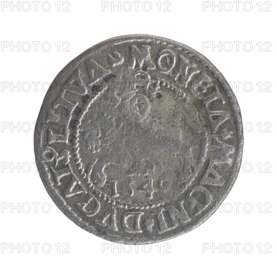 Lithuanian half-grosz, Sigismund II Augustus (King of Poland, 1544–1572); obverse: Polish eagle with rim inscription '.SIGIS.AVG.REX.P.MAG.DVX.L'; reverse: Lithuanian Pogon (coat of arms) with rim inscription '.MONETA.MAGNI.DVCAT9.LITVA' and date 1546 (digits 1 and 4 noted below); Jagiellon dynasty; Polish coin; Grand Duchy of Lithuania, Vilnius; silver; diameter ~19.5–20.0 mm; weight 1.08 g.