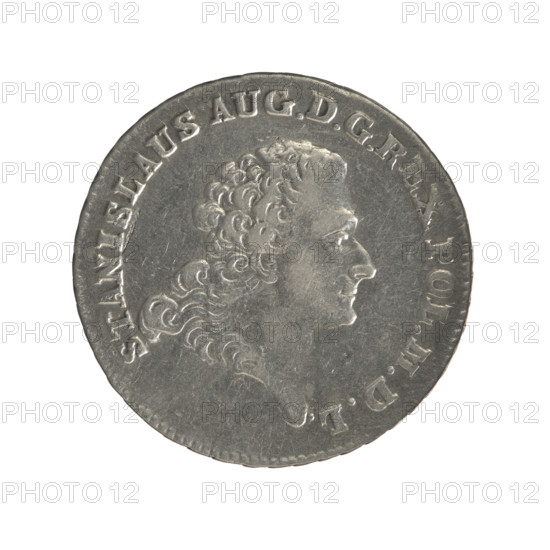 2 gold crown coins of Stanislaw August Poniatowski (King of Poland; 1764–1795). Maker: Sylm, Frederick William (fl. 1765–1767). Polish crown coins, 1768. Obverse: Head of Stanislaw August, inscription around rim 'STANISLAUS AUG.DGREX POL.MDL', pearl border. Reverse: Under a crown, in a wreath, a round five-field coat of arms with Poland (Eagle), Lithuania (Pogon) and the Poniatowski coat of arms (Ciolek), around a wreath with the Order of the White Eagle, letters 'FS' and '8 GR' on the sides, inscription around rim 'XL.EX.MARCA.- PURA.COL.1768.', pearl border; decorative edge. Coin(s) from the Polish–Lithuanian Commonwealth (1569–1795), Warsaw, Poland. Diameters: 29.0 mm and 29.4 mm; weight 9.12 g.