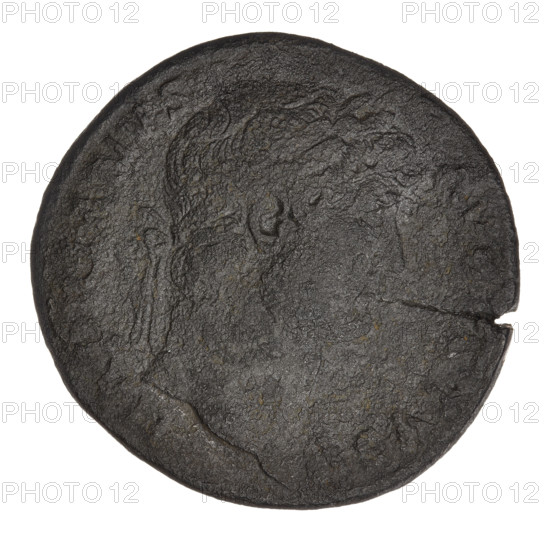 sestertius, Hadrian (76–138; Roman emperor 117–138); obverse: head of Hadrian in laurel wreath right; rim inscription: HADRIANVS AVGVSTVS. Reverse: Neptune, with a foot on the prow of a ship, stands facing right with an acrostolium in his left hand and a trident in his right; legends on both sides: SC NEP RED; rim inscription: COS III. Date: 125–128. Rome, Roman Empire (27 BC–476). Coin; weight 24.55 g.