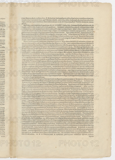View of Krakow, Braun, Georg (1542-1622), publisher; Rye, Egidius van der (fl. 1597-1605), draughtsman; Hoefnagel, Joris (1542-1601), draughtsman; Hogenberg, Abraham (fl. 1608-1659), draughtsman; Braun, Georg (1542-1622) - illustration; historical costumes; cityscapes; views; German; Hondius based his print on one of two portraits of the King painted by Daniel Schultz — one depicted John Casimir in Polish costume and is known through Hondius's prints; the print is accompanied by Latin text on a separate sheet. 1617, Cologne; print; album sheet; height 31.7 cm, width 50 cm.