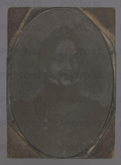 Portrait of Cezary Plater (Cezary Augustyn Plater, 1810–1869) — iconography: portrait in bust, oval; ca. 1916, Lausanne; graphic plate; dimensions: height 9.1 cm, width 6.5 cm, thickness 2.3 cm; graphic matrix: height 9.1 cm, width 6.5 cm, thickness 0.2 cm.