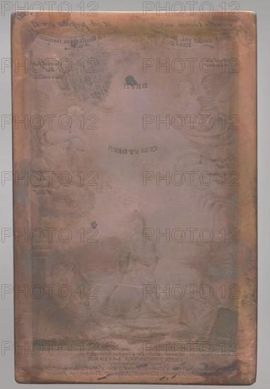 Three Persons of the Holy Trinity; artist: John Alais (ca. 1778–fl. ca. 1820); graphic artist; publisher: François-Marie Halnat (1760–1808); subject: Jesus Christ (Bible) and angels; associated person: Konstanty Tyszkiewicz (1806–1868); title/series: I Monuments of National Engraving; date: before 1809; place: London; medium: graphic print/graphic plate; dimensions: height 12.6 cm, width 8.2 cm.
