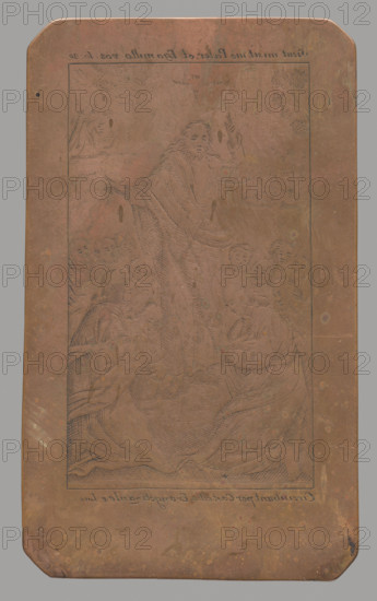 The Sending of the Apostles (Bible), before 1820; graphic print/graphic plate; subject: biblical scenes, Jesus Christ; maker: Konstanty Tyszkiewicz (1806–1868), graphic artist; dimensions: height 12.6 cm, width 7.4 cm.