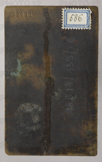 Labels in the form of three tondos with inscriptions; Jan Nikodem Lopacinski (1747–1810), graphic artist; Lohojsk; company labels; Konstanty Tyszkiewicz (1806–1868); before 1802; graphic matrix; graphic plate; height 6.2 cm, width 9.9 cm