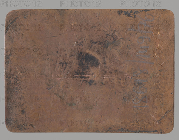 Oval frame on a rectangular background; Jan Nikodem Lopacinski (1747–1810), graphic artist; Konstanty Tyszkiewicz (1806–1868); Lohojsk; applied graphics, graphic frames; ca. 1800; graphics; graphic matrix/graphic plate; height 4.6 cm, width 6.3 cm