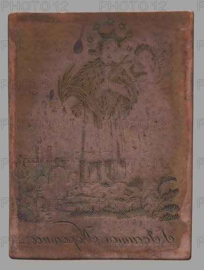 S. Joannes Nepomuce (Image of St. John Nepomucene), graphic artist, John Nepomucene (Saint; ca. 1350–1393), Lohojsk, Tyszkiewicz, Konstanty (1806–1868); I Monuments of domestic engraving; Catholic saints; ca. 1800; graphic; graphic matrix; graphic plate; height 8.2 cm; width 6.1 cm