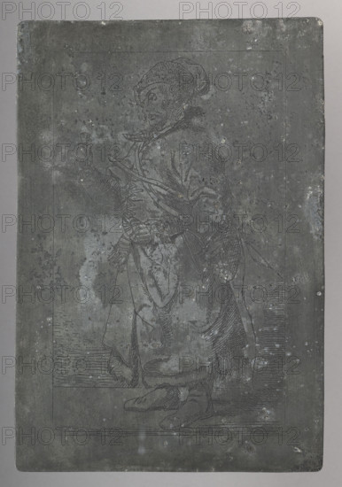 Nobleman with a Glass, graphic artist, glasses, nobleman, generic type, 2nd half of the 19th century, graphic, graphic matrix/plate, height 14.8 cm, width 10.1 cm