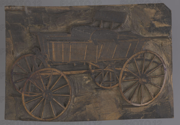 Carriage wagonette; Aleksander Maj (1883–1952), graphic artist; subject: carriages, illustrations; after 1900; Warsaw; woodcut block; 8.5 cm high, 12.5 cm wide, 2.3 cm thick