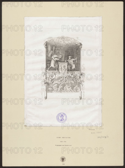 Landscape with the Funeral of Phocion, Etienne Baudet (ca. 1638–1711), after Nicolas Poussin (1594–1665); subject: death, funerals, antiquity, Phocion (ca. 402–317 BC), landscape; reproduction print, 1684; print; height 56.4 cm, width 75.3 cm