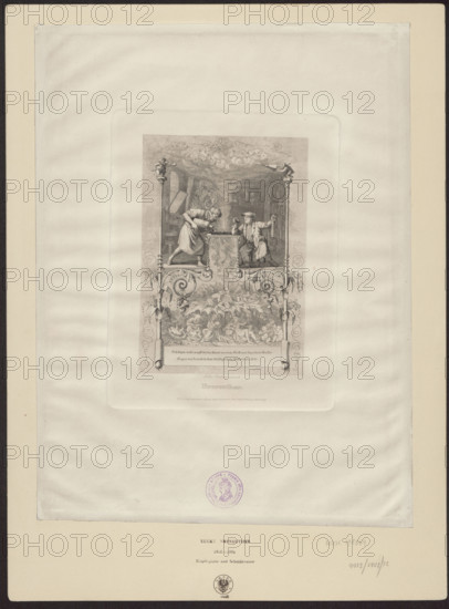 Kupferplatte und Scheidewasser, Neureuther, Eugen Napoleon (1806-1882), graphic artist; graphic atelier; kobolds (lit.); fantasy; artists' studios; repossession; 1840; Düsseldorf; graphic art; graphic print; height 26.0 cm; width 20.0 cm