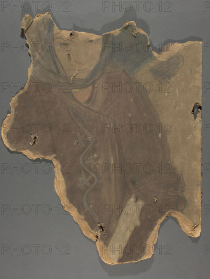 Hutsul girl with a candle, fragment of a composition, Axentowicz, Teodor (1859–1938), painter; Hutsuls; Fragment of a girl in a sheepskin coat and a headscarf, carrying a candle; before 1907; pastel drawing; height 56 cm, width 44.5 cm (dimensions of the preserved part, originally 80 x 56 cm); Poland; Polish pastels; destructions; Papal, Leon Ildefons (1859–1917).