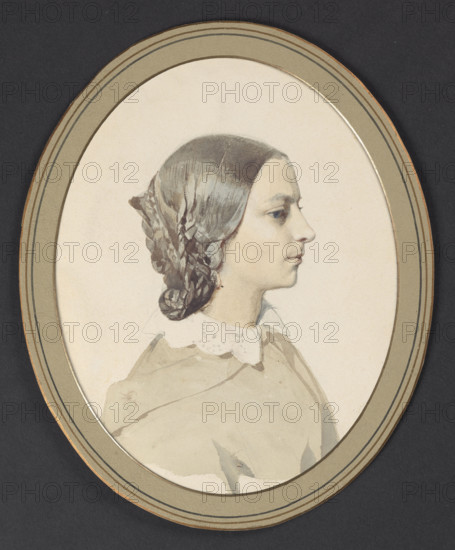 Portrait of a Lady, Gerson, Wojciech (1831–1901), painter; female portrait; ca. 1895; watercolor drawing; height 25.7 cm, width 21 cm; women's fashion; women's hairstyles; inscription or note: repossession.