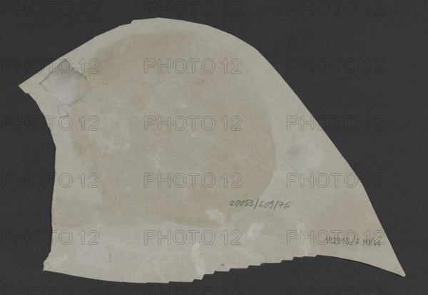 Child's Head with Open Mouth, Thoma, Hans (1839–1924), draughtsman; child's head; children; studies for paintings; ca. 1900, Germany; drawing; height 18.7 cm, width 25.1 cm (drawing cut out in the shape of a child's head)
