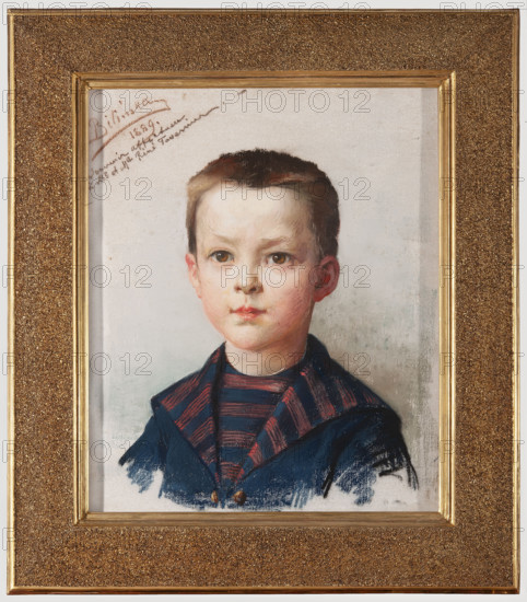 Portrait of Leon Tavernier, Bilinska-Bohdanowiczowa, Anna (1854–1893), portrait of a boy, 1889, pastel, 41.3 × 34.2 cm