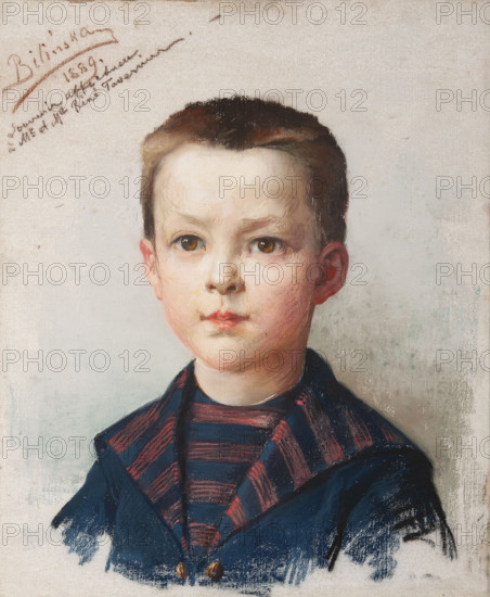 Portrait of Leon Tavernier; Bilinska-Bohdanowiczowa, Anna (1854–1893); portrait of a boy/child; 1889; pastel; 41.3 × 34.2 cm