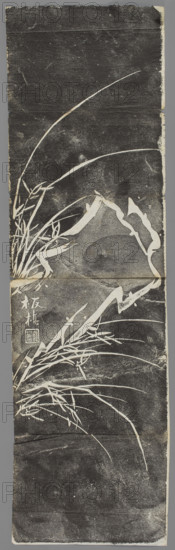 Plant motifs and inscriptions; graphic artist; Chinese; grass; Chinese art; inscriptions; plant motifs; early 20th century, China; graphic print; height 110.0 cm; width 31.7 cm