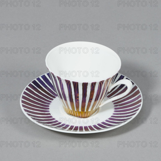 Cup and saucer from the 'Carry' coffee set; designer Wincenty Potacki (1904–2001); manufactured by Fabryka Porcelany i Wyrobów Ceramicznych Cmielów SA; style 1955–1965; Polish colored porcelain; dated 1960–1962; Cmielów; vessel.