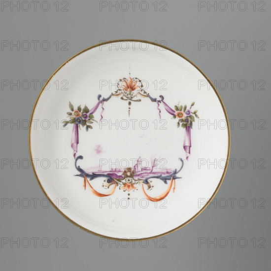 Bowl saucer, Koenigliche Porzellain Fabrique, Meissen (1710–1763), manufacturer; ca. 1750; Meissen; vessel; height 2.9 cm; width 13 cm