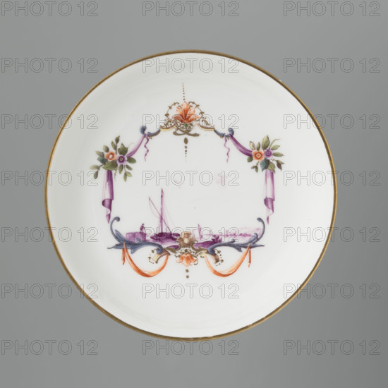 Bowl saucer, Koenigliche Porzellain Fabrique, Meissen (1710–1763), manufacturer; ca. 1750; Meissen; vessel; height 2.9 cm; width 13 cm