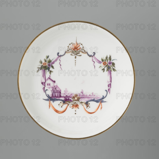 Bowl saucer, Koenigliche Porzellain Fabrique, Meissen (1710–1763), manufacturer; ca. 1750; Meissen; vessel; height 2.9 cm; width 13 cm