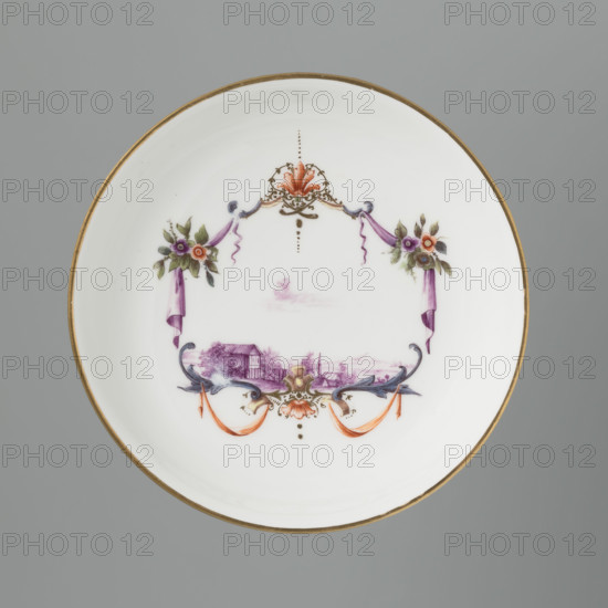 Bowl saucer, Koenigliche Porzellain Fabrique, Meissen (1710–1763), manufacturer; ca. 1750; Meissen; vessel; height 2.9 cm; width 13 cm