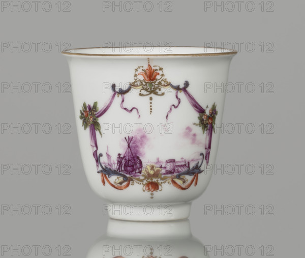 Tall chalice cup; Koenigliche Porzellain Fabrique, Meissen (1710–1763), manufacturer; ca. 1750; Meissen; vessel; height 7 cm; width 7.2 cm