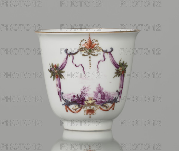 Tall chalice cup, Koenigliche Porzellain Fabrique, Meissen (1710–1763), manufacturer, ca. 1750, Meissen; vessel; height 7 cm, width 7.2 cm