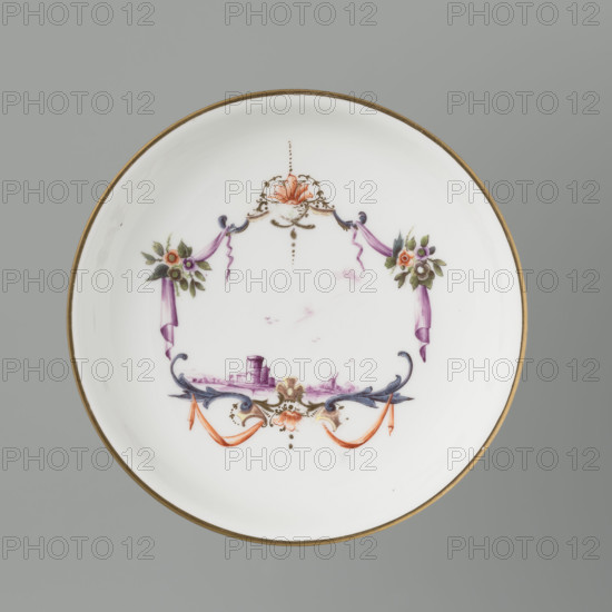 Bowl saucer, Koenigliche Porzellain Fabrique, Meissen (1710–1763), manufacturer; ca. 1750; Meissen; vessel; height 2.9 cm; width 13 cm