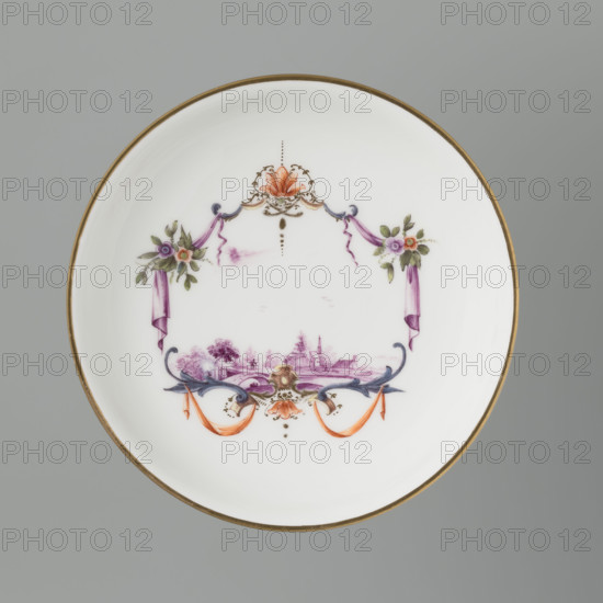 Bowl saucer, Koenigliche Porzellain Fabrique, Meissen (1710–1763), manufacturer; ca. 1750; Meissen; vessel; height 2.9 cm; width 13 cm