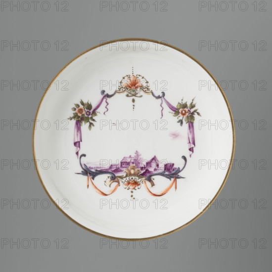Bowl saucer, Koenigliche Porzellain Fabrique, Meissen (1710–1763), manufacturer; ca. 1750, Meissen; vessel; height 2.9 cm, width 13 cm