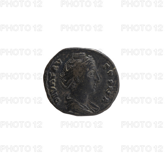 denarius, Faustina the Elder (98–141; Roman empress 138–141) (posthumous), Antoninus Pius (86–161; Roman emperor 138–161) (issuer); obverse: bust of Faustina I in drapery facing right, inscription DIVA FAVSTINA; reverse: Ceres veiled standing left, holding ears of corn in right hand and a long torch in left, inscription AVGVSTA; Roman deities; iconography: Ceres, ears of corn, torches; after 141, Roman Empire (27 BC–476), Rome; coin (denarius), diameter 17.0 mm, weight 3.40 g, axis 180°.