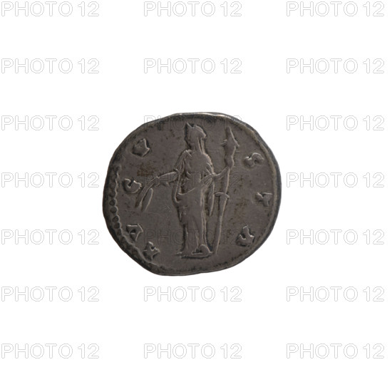 denarius, Faustina the Elder (98–141; Roman empress 138–141) (posthumous), Antoninus Pius (86–161; Roman emperor 138–161) (issuer); obverse: Bust of Faustina I in drapery facing right, inscription DIVA FAVSTINA; reverse: Ceres veiled standing left, holding ears of corn in outstretched right hand and a long torch in left, inscription AVGVSTA; after 141, Roman Empire (27 BC–476), Rome; coin; diameter 17.0 mm; weight 3.40 g; axis 180 degrees.