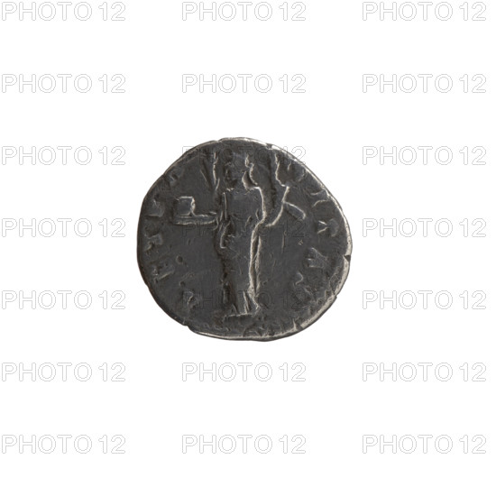 Denarius, Faustina the Elder (98–141; Roman empress 138–141) (posthumous), issuer: Antoninus Pius (86–161; Roman emperor 138–161). Obverse: Bust of Faustina I in drapery facing right, inscription DIVA · FAVSTIN. Reverse: Providentia standing left, holding a globe in her outstretched right hand and a windblown veil, inscription PROVIDENTIA (AETE · NITAS split around). After 141, Roman Empire (27 BC–476), Rome. Coin, silver; weight 2.70 g; diameter 15.5–16.0 mm; axis 180°.