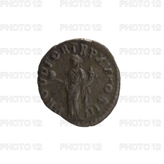 Denarius of Marcus Aurelius (121–180; Roman emperor 161–180). Obverse: Head of Marcus Aurelius with laurel wreath facing right, legend 'IMP M AVREL ANTONINVS AVG'. Reverse: Providentia standing left, holding a globe in her right hand and a cornucopia in her left, legend 'PROV DEOR TR P XV COS III'. Date: 161. Roman Empire (27 BC–476), Rome. Coin; weight 2.75 g; diameter 17.0–17.5 mm; axis 15 degrees.