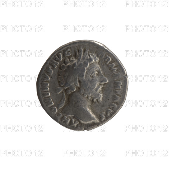 Denarius, Marcus Aurelius (121–180; Roman emperor 161–180), 163–164, Rome. Obverse: Head of Marcus Aurelius with laurel wreath facing right, legend ANTONINVS AVG - ARMENIACVS. Reverse: Mars standing right, holding a spear with the head down in his right hand, resting his left hand on a shield, legend PM TR P XVIII - IMP II COS III. Roman deities, Mars; iconography: shields, spears. Coin (Roman Empire, 27 BC–476), diameter 17.5 mm, weight 2.70 g, axis 180 degrees.