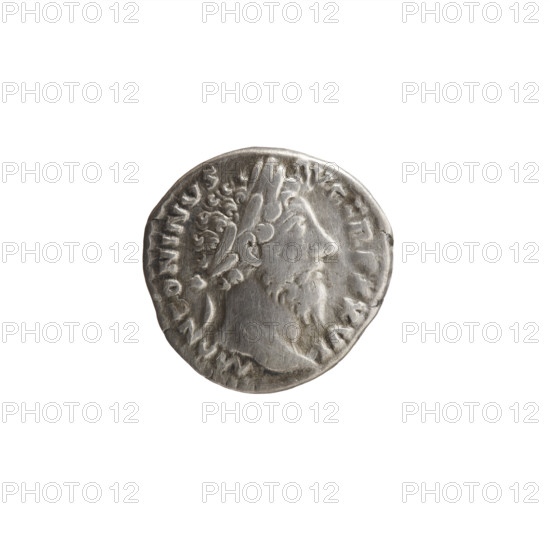 Denarius, Marcus Aurelius (121–180; Roman emperor 161–180), issuer Marcus Aurelius; obverse: head of Marcus Aurelius in a laurel wreath to the right, legend 'M ANTONINVS - AVG TR P XXVI'; reverse: Roma seated on a shield decorated with the head of Medusa (gorgoneion) facing left, holding Victoria in her outstretched right hand and a spear in her left, legend 'IMP VI - C, III'; personifications: Roma, Victoria; attributes: spears, gorgoneion, shields; date 171–172; Roman Empire; coin; diameter 16.5–18.0 mm; weight 3.40 g; axis 180 degrees.