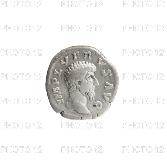 Denarius of Lucius Verus (130–169; Roman emperor 161–169). Obverse: Head of Lucius Verus uncovered to the right, legend IMP L VERVS AVG. Reverse: Providentia standing left, holding a globe in her outstretched right hand and a cornucopia in her left, legend PROV–DEOR T, P III COS II. Date: 162–163. Roman Empire. Rome. Coin; silver. Diameter 17.0–17.5 mm; weight 3.35 g; axis 180°.