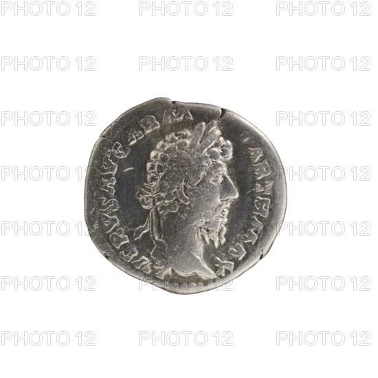Denarius of Lucius Verus (130–169; Roman emperor 161–169), obverse: head of Lucius Verus in laurel wreath facing right, legend 'L VERVS AVG ARM - PARTH MAX'; reverse: Pax standing left, holding a twig in his right hand and a cornucopia in his left, legend 'TR P - VI IMP IIII COS II'; iconography includes Pax (personification), personifications, cornucopias; episode: PAX, 166; Roman Empire (27 BC–476); coin; weight 2.8 g; diameter 17.0–18.0 mm; axis 180 degrees.