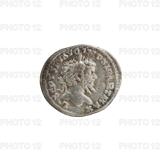 Denarius of Septimius Severus (146–211; Roman emperor 193–211), issuer: Roman Empire. Obverse/iconography: Annona standing; depiction of Septimius Severus (146–211). Date/style: 198–201. Place: Laodicea ad Mare. Object type/material: coin (denarius). Dimensions: diameters 17.5 mm and 19.5 mm; weight 3.35 g.