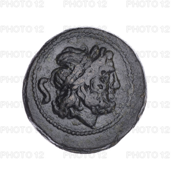 Semis, publisher; ship's prow (iconographic); head of Saturn (iconographic); Saturn (mythological); ships. Obv.: Head of Saturn in laurel wreath at right; behind it value mark S. Rev.: Ship's prow at right; above value mark S; below inscription ROMA. After 211 BC. Roman Republic (505–27 BC). Rome. Coin. Diameter 29.0 mm; weight 19.52 g; axis 180°.