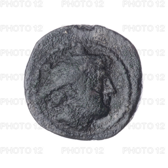 sextant, publisher, ship's prow, head of Mercury, message, Mercury (mythology); Obv. Head of Mercury right; above value mark 00. Rev. Ship's prow right; above inscription ROMA; below value mark 00. after 211 BC, Roman Republic (505–27 BC), Rome, coin, dia. 21.0 mm, weight 6.90 g, axis 90 deg.
