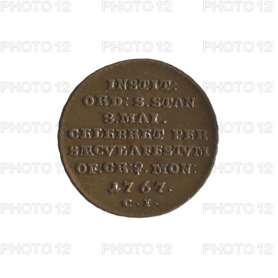 Historical troika; Stanislaw August Poniatowski (King of Poland; 1732–1798); Konstanty Jablonowski — inspector (1767); Polish coins; iconography — portraits of rulers; commemorative coin; inscriptions; Order of St. Stanislawa; Obv.: Head of Stanislaw August turned to the right, around the inscription divided at the bottom: STANISLAUS AUG: D:G:REX POL:M:D:L: -, pearl border. Rev.: Inscription in seven lines: INSTIT:/ORD:S.STAN/8.MAI./CELEBRET PER/SAECVLAFESTVM/OF:CR:?.MON:/1767., below the CI signature, pearl border; decorative border; 1767; Polish–Lithuanian Commonwealth (1569–1795); Kraków, Poland; coin (commemorative); diameter 27.2–27.6 mm; weight 11.74 g.